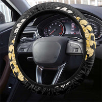 Puakenikeni and Maile Lei Steering Wheel Cover Black Double Strand Lei LT9 - Polynesian Pride