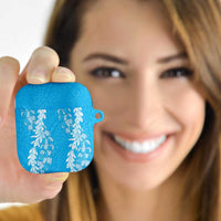 Puakenikeni and Maile Lei AirPods Case Blue Double Strand Lei LT9 Blue - Polynesian Pride