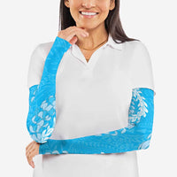 Puakenikeni and Maile Lei Arm Sleeves Blue Double Strand Lei - Polynesian Pride