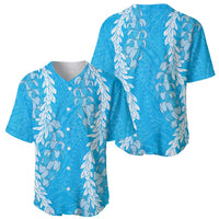 Puakenikeni and Maile Lei Baseball Jersey Blue Double Strand Lei