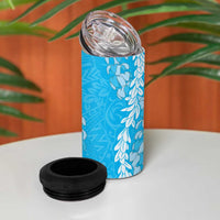 Puakenikeni and Maile Lei 4 in 1 Can Cooler Tumbler Blue Double Strand Lei LT9 - Polynesian Pride