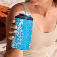 Puakenikeni and Maile Lei 4 in 1 Can Cooler Tumbler Blue Double Strand Lei LT9 - Polynesian Pride