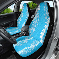 Puakenikeni and Maile Lei Car Seat Cover Blue Double Strand Lei