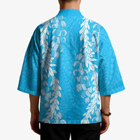Puakenikeni and Maile Lei Kimono Blue Double Strand Lei LT9 - Polynesian Pride