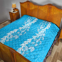 Puakenikeni and Maile Lei Quilt Blue Double Strand Lei