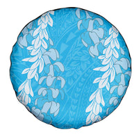 Puakenikeni and Maile Lei Spare Tire Cover Blue Double Strand Lei