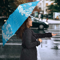 Puakenikeni and Maile Lei Umbrella Blue Double Strand Lei LT9 - Polynesian Pride