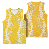 Puakenikeni and Maile Lei Basketball Jersey Gold Double Strand Lei LT9 - Polynesian Pride