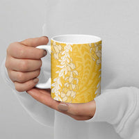 Puakenikeni and Maile Lei Ceramic Mug Gold Double Strand Lei LT9 - Polynesian Pride