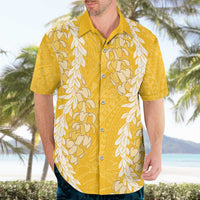 Puakenikeni and Maile Lei Hawaiian Shirt Gold Double Strand Lei LT9 - Polynesian Pride