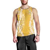 Puakenikeni and Maile Lei Men Tank Top Gold Double Strand Lei LT9 - Polynesian Pride