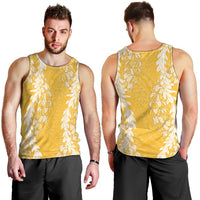 Puakenikeni and Maile Lei Men Tank Top Gold Double Strand Lei LT9 - Polynesian Pride