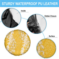 Puakenikeni and Maile Lei Spare Tire Cover Gold Double Strand Lei