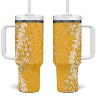 Puakenikeni and Maile Lei Tumbler With Handle Gold Double Strand Lei
