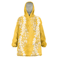 Puakenikeni and Maile Lei Wearable Blanket Hoodie Gold Double Strand Lei LT9 One Size Gold - Polynesian Pride
