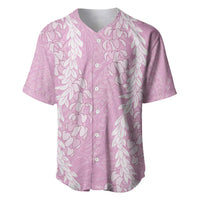 Puakenikeni and Maile Lei Baseball Jersey Pink Double Strand Lei