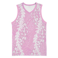 Puakenikeni and Maile Lei Basketball Jersey Pink Double Strand Lei LT9 Unisex Pink - Polynesian Pride