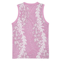 Puakenikeni and Maile Lei Basketball Jersey Pink Double Strand Lei LT9 - Polynesian Pride