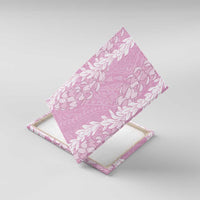 Puakenikeni and Maile Lei Canvas Wall Art Pink Double Strand Lei LT9 With Frame Pink - Polynesian Pride