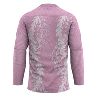 Puakenikeni and Maile Lei Hockey Jersey Pink Double Strand Lei LT9 - Polynesian Pride