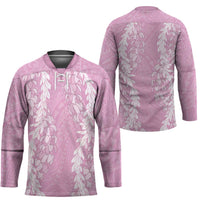 Puakenikeni and Maile Lei Hockey Jersey Pink Double Strand Lei LT9 - Polynesian Pride