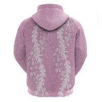 Puakenikeni and Maile Lei Hoodie Pink Double Strand Lei