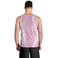 Puakenikeni and Maile Lei Men Tank Top Pink Double Strand Lei LT9 - Polynesian Pride