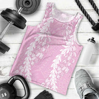 Puakenikeni and Maile Lei Men Tank Top Pink Double Strand Lei LT9 - Polynesian Pride