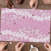 Puakenikeni and Maile Lei Puzzle Pink Double Strand Lei LT9 - Polynesian Pride