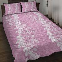 Puakenikeni and Maile Lei Quilt Bed Set Pink Double Strand Lei LT9 Pink - Polynesian Pride