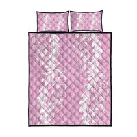 Puakenikeni and Maile Lei Quilt Bed Set Pink Double Strand Lei LT9 - Polynesian Pride