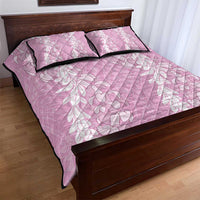 Puakenikeni and Maile Lei Quilt Bed Set Pink Double Strand Lei LT9 - Polynesian Pride
