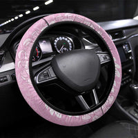 Puakenikeni and Maile Lei Steering Wheel Cover Pink Double Strand Lei LT9 Universal Fit Pink - Polynesian Pride