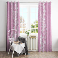 Puakenikeni and Maile Lei Window Curtain Pink Double Strand Lei