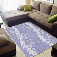 Puakenikeni and Maile Lei Area Rug Purple Double Strand Lei
