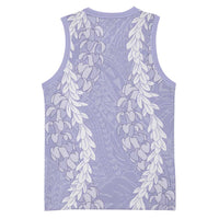 Puakenikeni and Maile Lei Basketball Jersey Purple Double Strand Lei LT9 - Polynesian Pride