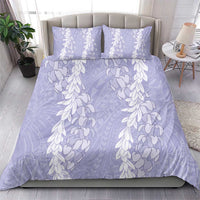 Puakenikeni and Maile Lei Bedding Set Purple Double Strand Lei
