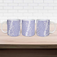Puakenikeni and Maile Lei Ceramic Mug Purple Double Strand Lei LT9 - Polynesian Pride