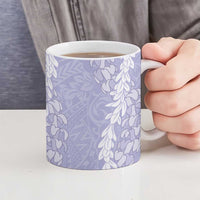 Puakenikeni and Maile Lei Ceramic Mug Purple Double Strand Lei LT9 - Polynesian Pride