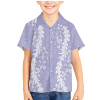 Puakenikeni and Maile Lei Family Matching Mermaid Dress and Hawaiian Shirt Purple Double Strand Lei