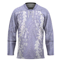 Puakenikeni and Maile Lei Hockey Jersey Purple Double Strand Lei LT9 Unisex Purple - Polynesian Pride