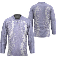 Puakenikeni and Maile Lei Hockey Jersey Purple Double Strand Lei LT9 - Polynesian Pride