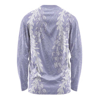 Puakenikeni and Maile Lei Long Sleeve Shirt Purple Double Strand Lei LT9 - Polynesian Pride