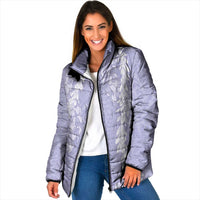 Puakenikeni and Maile Lei Padded Jacket Purple Double Strand Lei LT9 Women Purple - Polynesian Pride