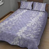 Puakenikeni and Maile Lei Quilt Bed Set Purple Double Strand Lei LT9 - Polynesian Pride