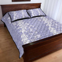 Puakenikeni and Maile Lei Quilt Bed Set Purple Double Strand Lei LT9 - Polynesian Pride