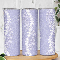 Puakenikeni and Maile Lei Skinny Tumbler Purple Double Strand Lei