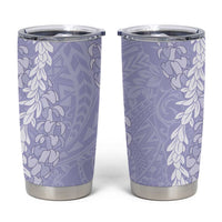 Puakenikeni and Maile Lei Tumbler Cup Purple Double Strand Lei