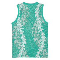 Puakenikeni and Maile Lei Basketball Jersey Sage Green Double Strand Lei LT9 - Polynesian Pride