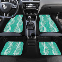 Puakenikeni and Maile Lei Car Mats Sage Green Double Strand Lei LT9 Set 4pcs Sage Green - Polynesian Pride